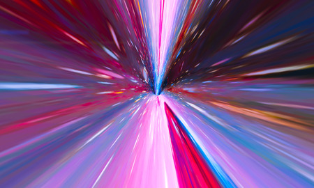 Flying Through Wormhole Tunnel Or Abstract Energy Vortex. Singularity, Gravitational Waves And Spacetime Conceptの写真素材
