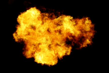Fire Flames Isolated On Black Background