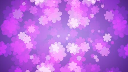 Soft Purple Floral Background. Flowers Spreading Out On Purple Gradient . Spring Conceptの写真素材
