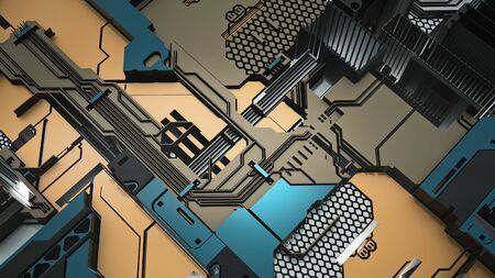 Sci Fi Industrial Panel. Futuristic Concept Design