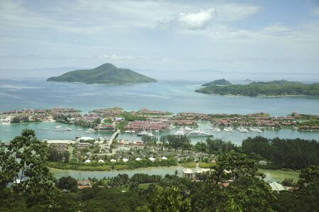 Panoramic View Of Victoria City In Seychellesの写真素材