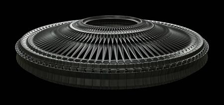 Sci-Fi Industrial Element Isolated On Black Background