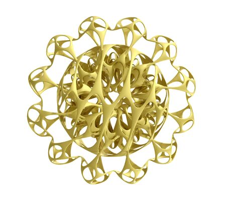 Abstract Yellow Flower Isolated On White