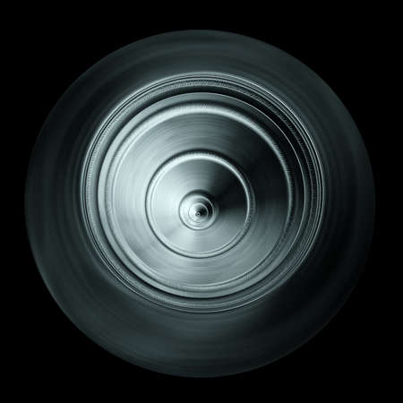 Industrial Steel Round Gear Isolated On Black Background