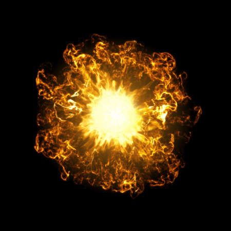 Inferno Fireball. Abstract Burning Sphere With Glowing Flames