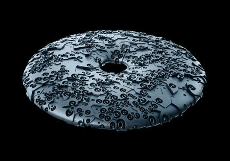 Sci-Fi Industrial Element Isolated On Black Background, Futuristic Concept Designの写真素材