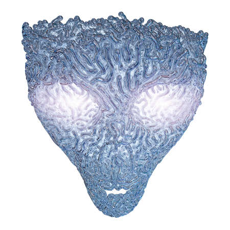 Carved Scary Face With Glowing Eyes