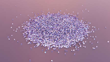 Diamonds Pile On Pink Backgroundの写真素材