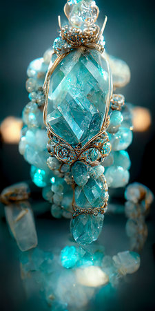 Natural Rough Aquamarine Gemstone. Beautiful Jewelry Backgroundの素材