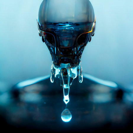 Alien Droid Coming Out of Waterの素材