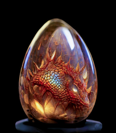 Translucent Dragon Egg with a Baby Dragon Insideの素材