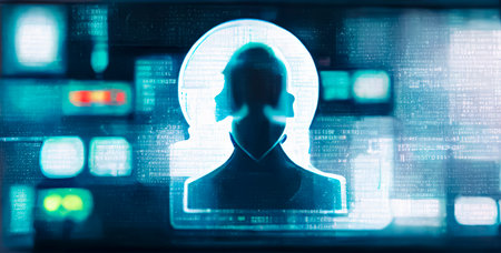 Digital Background Depicting Innovative Technologies in Security Systems, Data Protection Internet Technologiesの素材