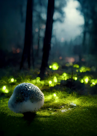 Small Mushroom in an Enchanted Magical Forestの素材