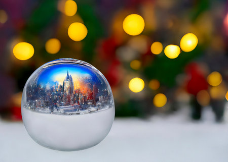 Christmas Glass Balls with Colorful Bokehの素材