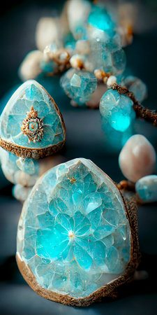 Intricate Jewelry with Polished Larimar Gemstonesの素材