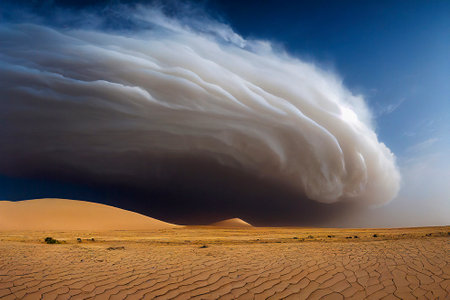 Storm Clouds over the Desert Landscapeの素材