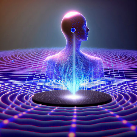 Artificial Intelligence Transforming Humanity. Merging Human with AI, Transhumanismの素材