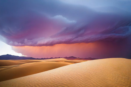 Large Storm Clouds over the Desert Landscapeの素材