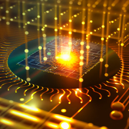 Quantum Processor Background. Multilevel Data Analysis. Transfer Of Information, Cloud Computing And Big Data Conceptの素材