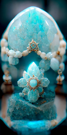 Intricate Jewelry with Polished Larimar Gemstonesの素材