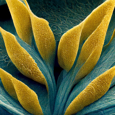Abstract Floral Background with Macro Details of Yellow Leavesの素材