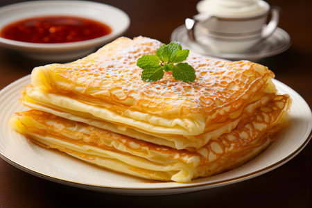 Brazilian Tapioca crepes with versatile fillings and delicate, translucent appearanceの素材