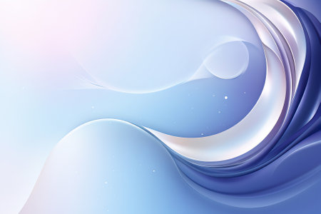 A smooth abstract design with flowing blue and white gradients and subtle sparklesの素材