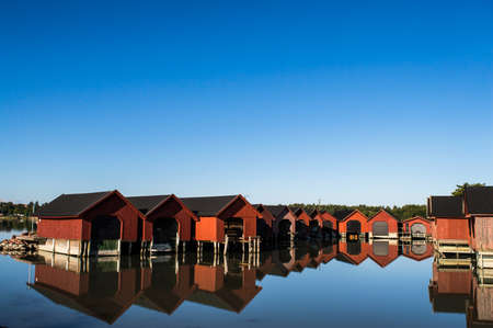 Boathouse at seasideの写真素材