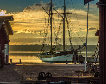 Old boat in the shipyard, in Alandのeditorial素材