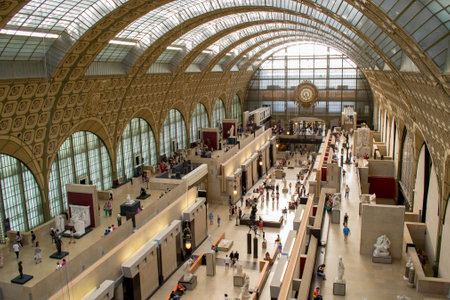 Paris, France - July 18, 2013: Interior of Museum DOrsey.のeditorial素材