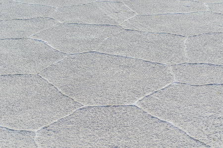 Hexagon Pattern in the salt flats of Salinas Grandes in Jujuy, Argentina.