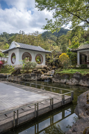 Pinglin, New Taipei City, Taiwan - March 3, 2023: Pinglin Tea Museum Garden.のeditorial素材