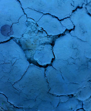 Dried blue painting texture close up viewの写真素材