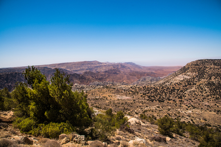 scenic view Dana biosphere reserve Jordanの写真素材