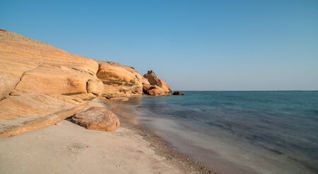 Shuweihat island seashore, long exposureの写真素材