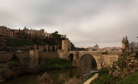 Toledo, Spain old town skylineの写真素材