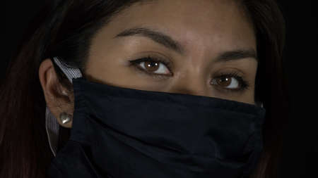 The look of a woman in quarantineの写真素材