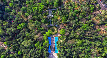 Landscape of the sunken park in Mexico