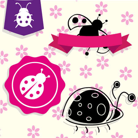 banners bugs stickerのイラスト素材