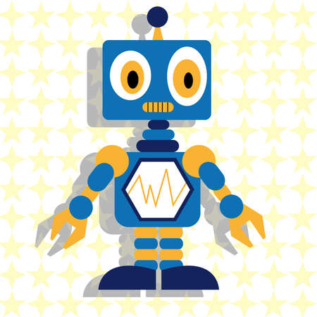 blue robots bannerのイラスト素材