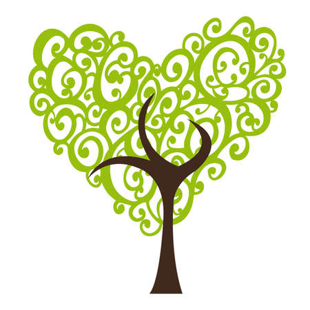 abtracto tree with many waves heartのイラスト素材