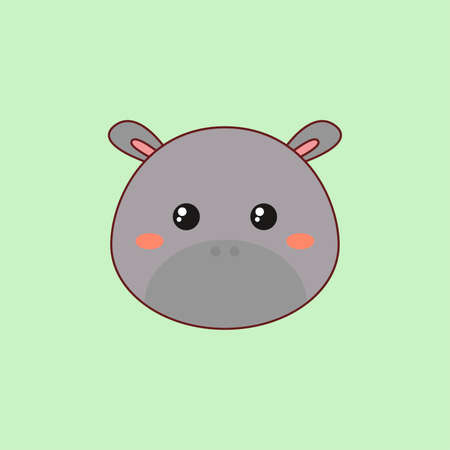 Cartoon Hippo Faceのイラスト素材