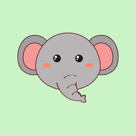 Cartoon Elephant Faceのイラスト素材