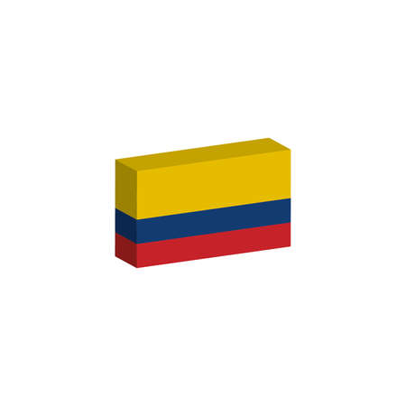3d isometric flag Illustration of the country of Colombiaのイラスト素材