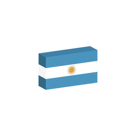 3D isometric flag Illustration of the country of Argentinaのイラスト素材