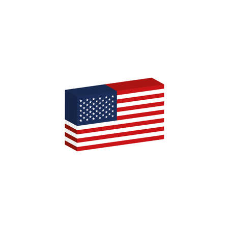 3d isometric flag United States country illustrationのイラスト素材
