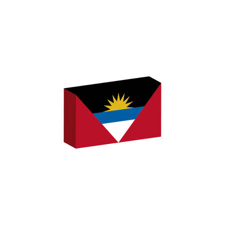 3d Flag of Antigua and Barbudaのイラスト素材