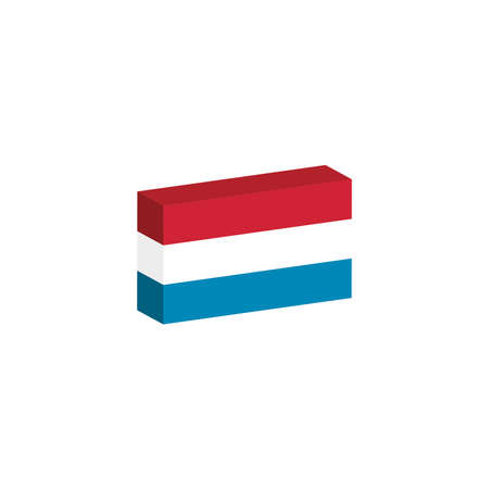 3D flag of the Luxembourg countryのイラスト素材