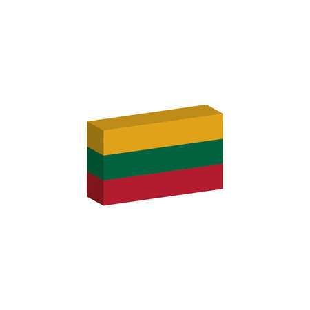 3d flag of Lithuaniaのイラスト素材