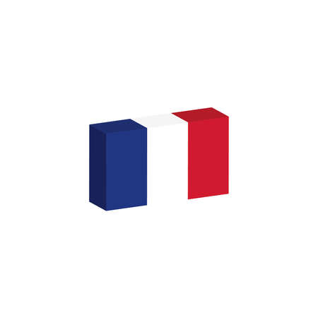 3D flag of Franceのイラスト素材